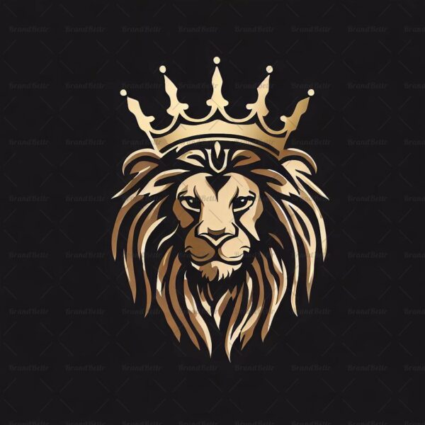Majestätischer Löwe und Krone